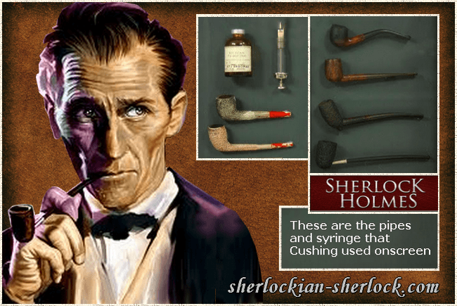 Sherlock Holmes pipes of Peter Cushing