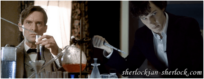 Sherlock Holmes chemistry, laboratory, periodic table