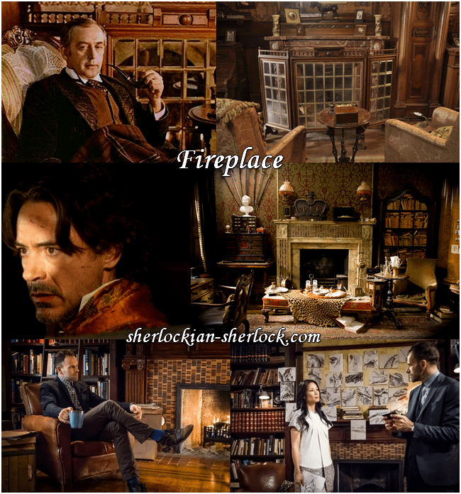 Sherlock Holmes 221 B Baker Street fireplace