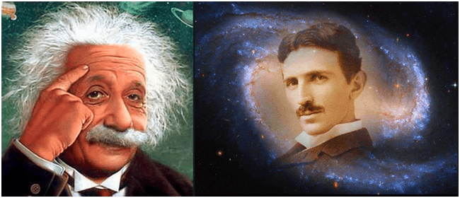 Albert Einstein and Nikola Tesla